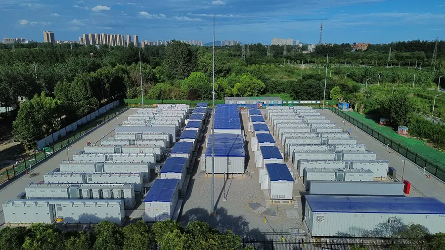 Vista aérea de planta de armazenamento de energia APsystems de grande escala